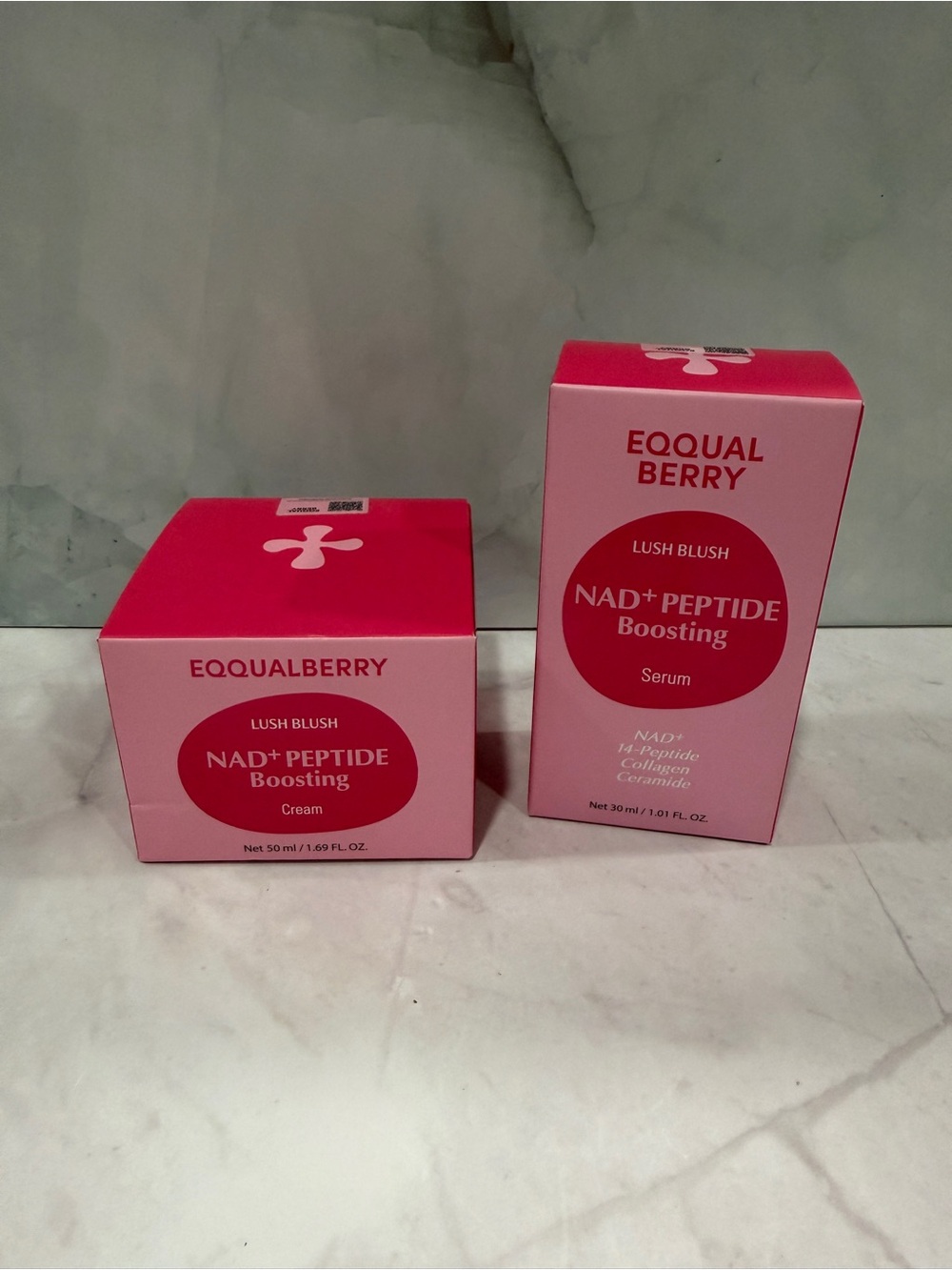 EQQUALBERRY NAD+ Peptide Boosting Serum + Cream Set – NEW